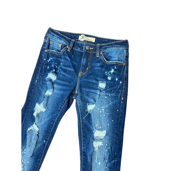Rock Revival Remix Distressed Skinny Jeans Size 25 Destroyed denim - Picture 2 of 7